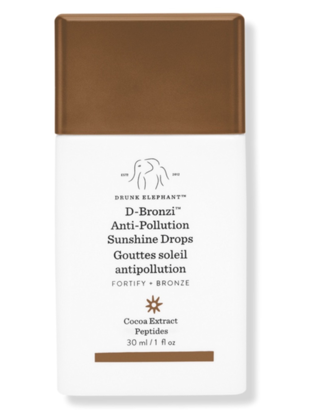 DRUNK ELEPHANT • D-BRONZI ANTI-POLLUTION BRONZING DROPS WITH PEPTIDES
